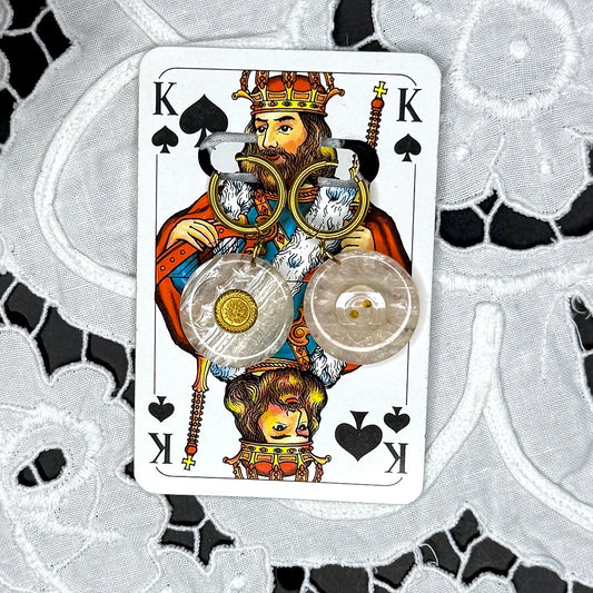 Vintage Knopfohrringe: Marmorfluss