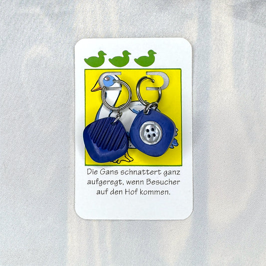 Vintage Knopfohrringe: Nachtsee