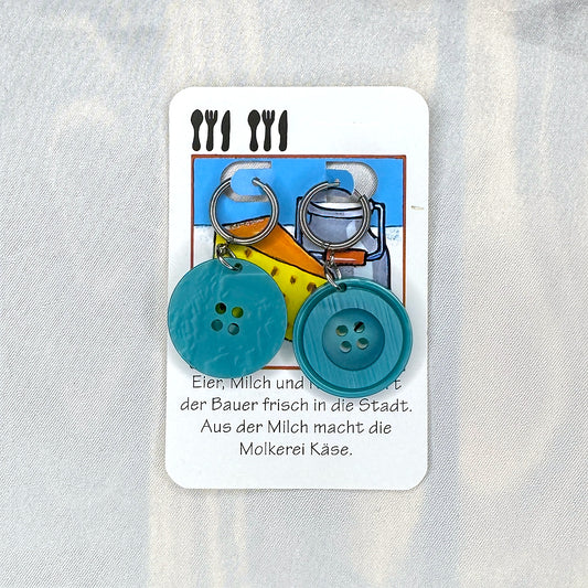 Vintage Knopfohrringe: Türkise Teller
