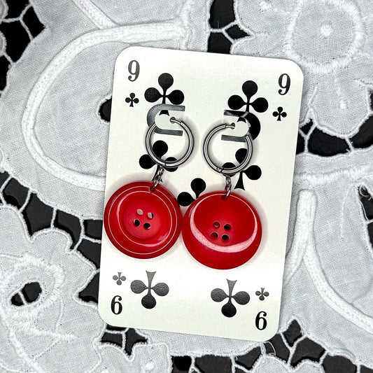 Vintage Knopfohrringe: Candy Apple 🍎