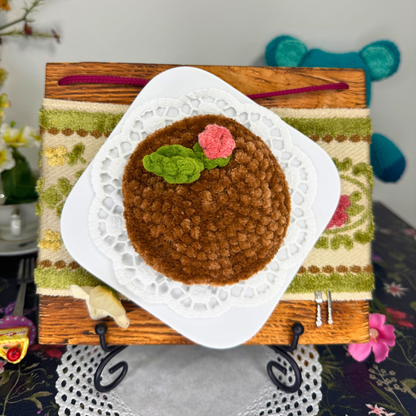 Gehäkelte Wanddeko: Diätkeks Buttercreme Rose  - Fake Food Art