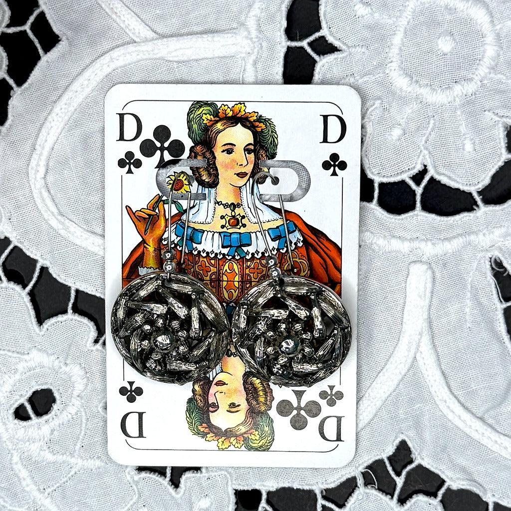 Vintage Knopfohrringe: Silberkranz