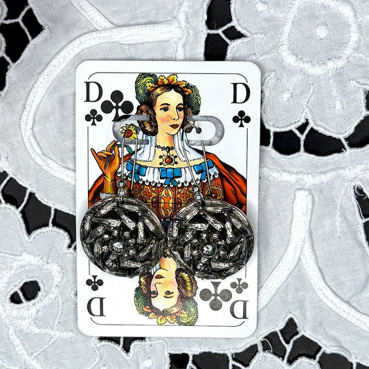 Vintage Knopfohrringe: Silberkranz