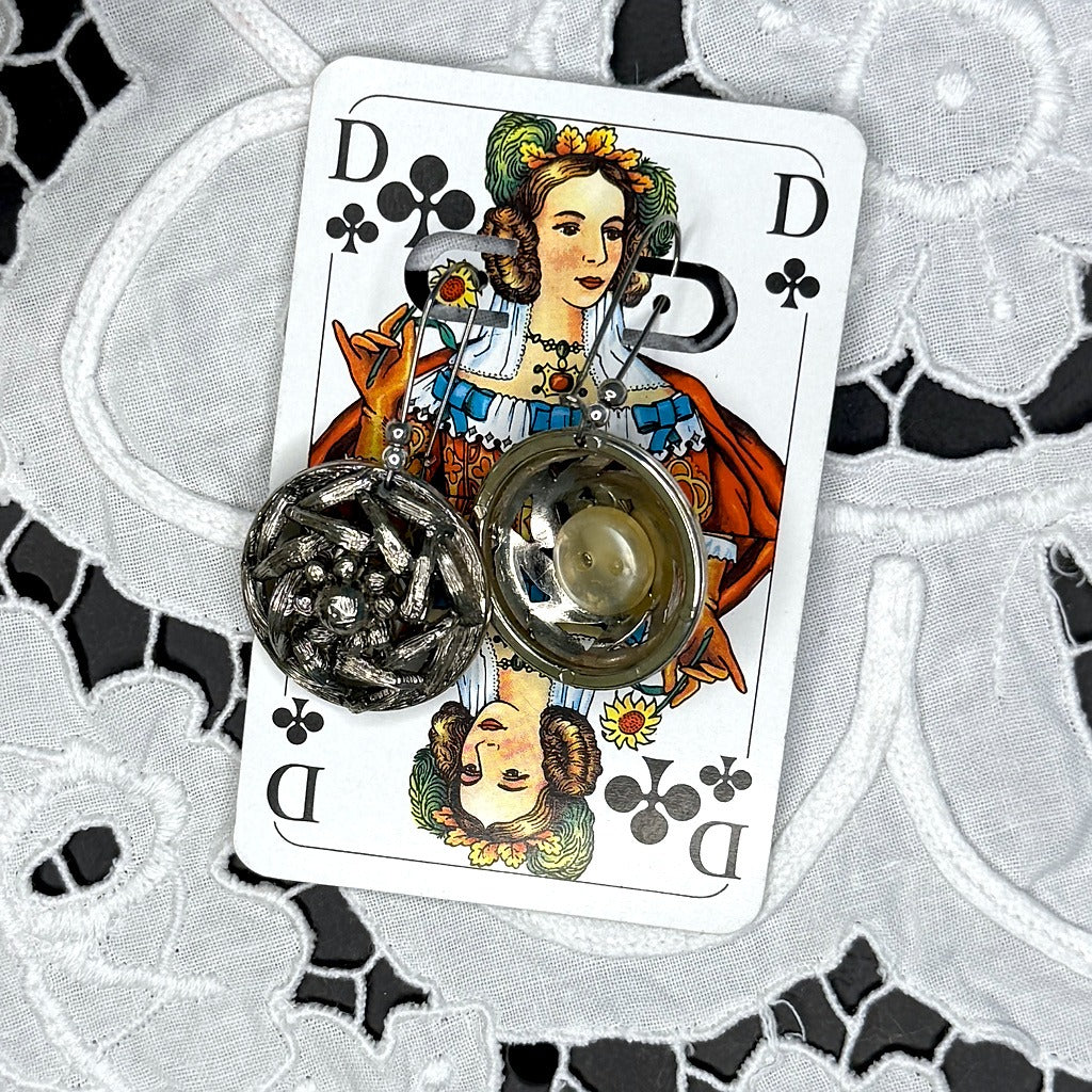 Vintage Knopfohrringe: Silberkranz