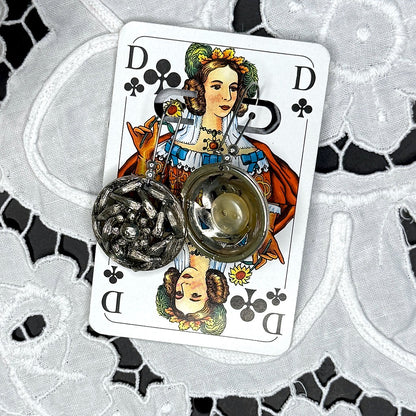 Vintage Knopfohrringe: Silberkranz