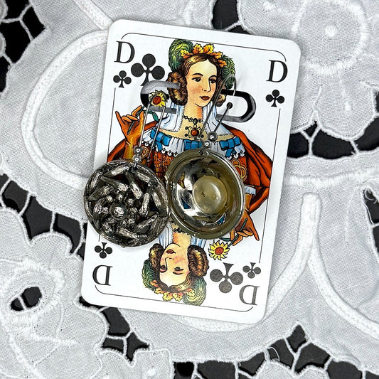 Vintage Knopfohrringe: Silberkranz