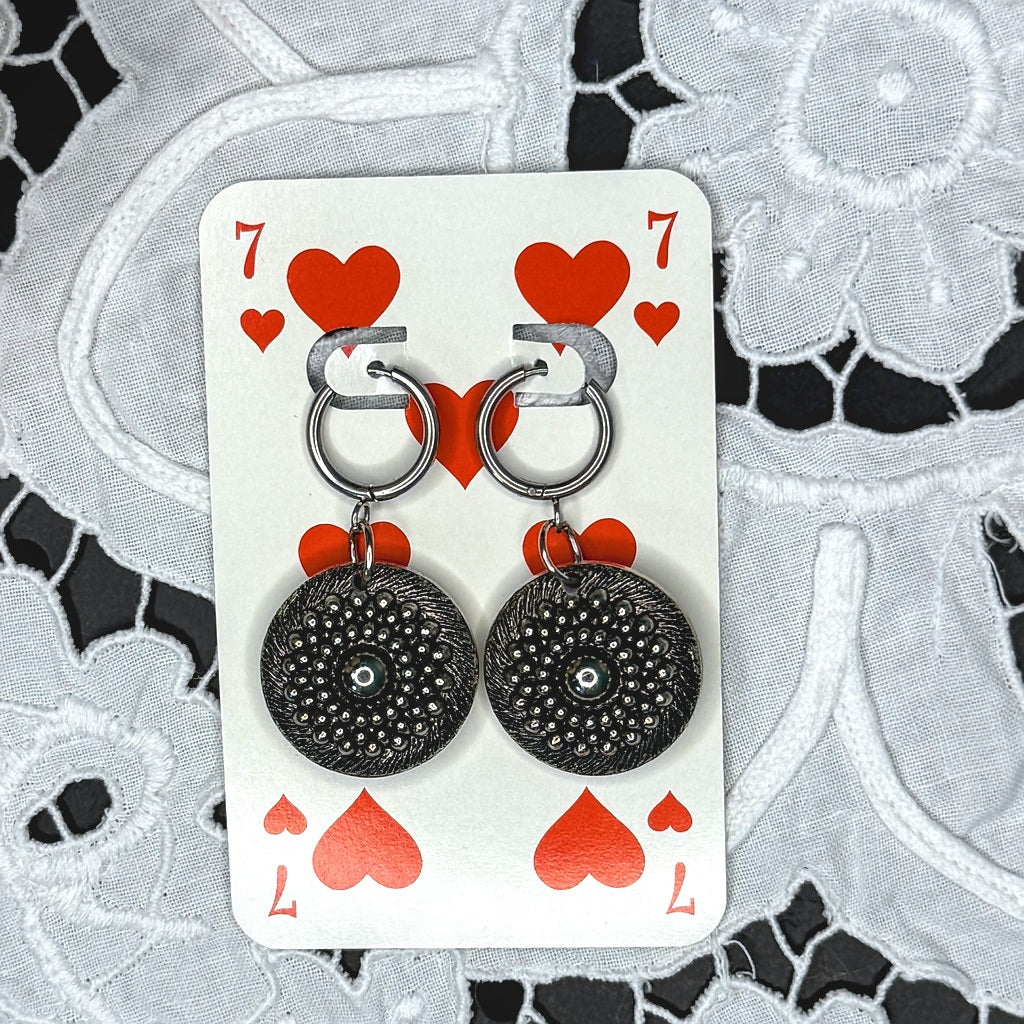 Vintage Knopfohrringe: Silberrunde