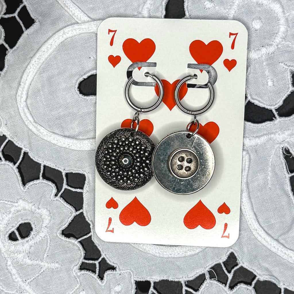 Vintage Knopfohrringe: Silberrunde