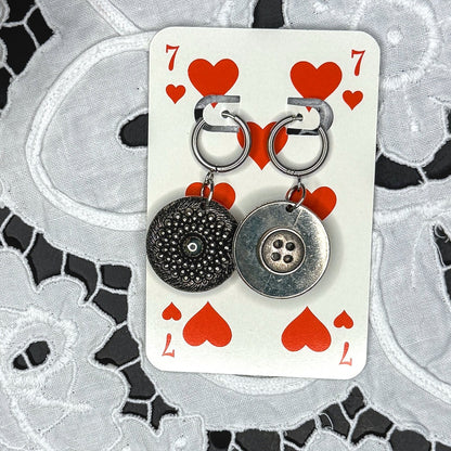 Vintage Knopfohrringe: Silberrunde