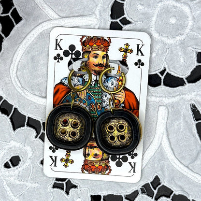 Vintage Knopfohrringe: Goldmantel