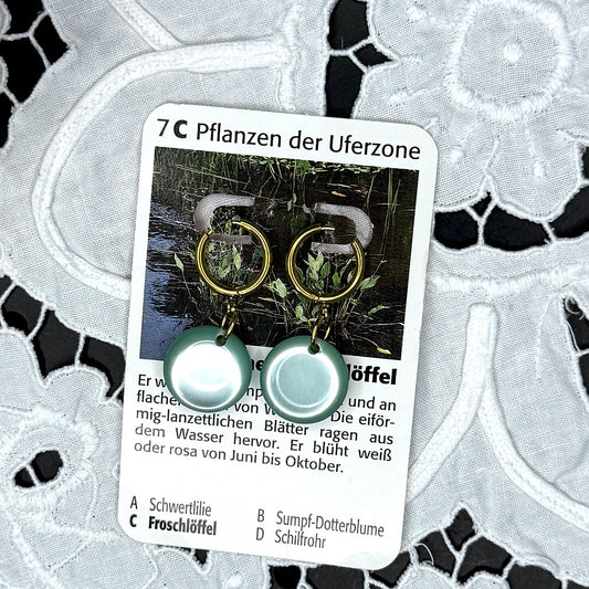 Vintage Knopfohrringe: Seemilch