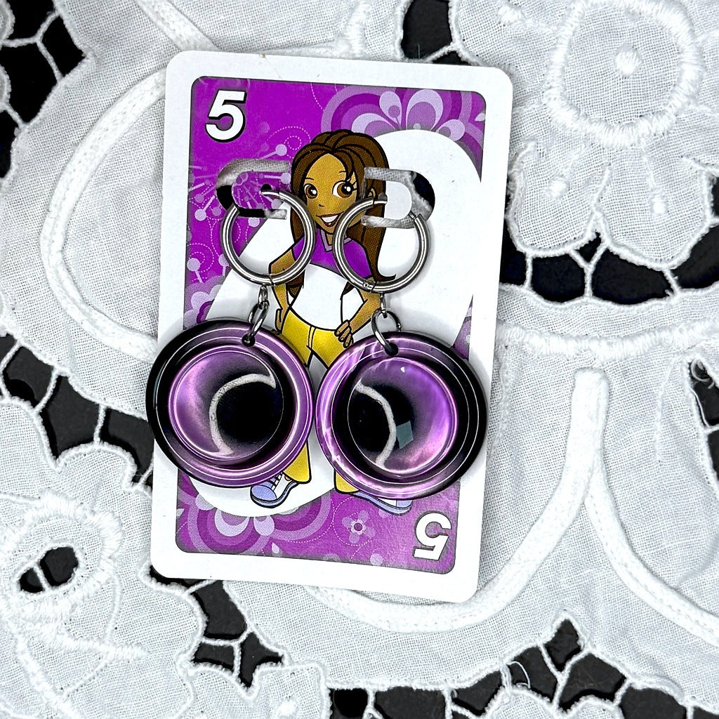 Vintage Knopfohrringe: Lila Glubschies