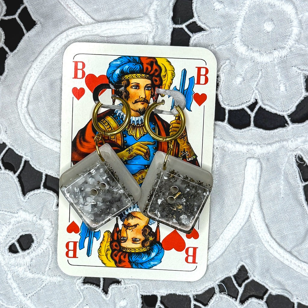 Vintage Knopfohrringe: Gletscherkiesel