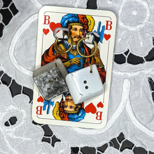 Vintage Knopfohrringe: Gletscherkiesel