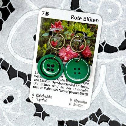 Vintage Knopfohrringe: Einfach Grün