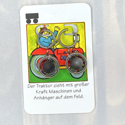 Vintage Knopfohrringe: Schimmernde Radkappe