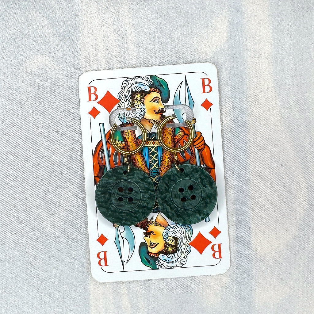Vintage Knopfohrringe: Tannenrauschen
