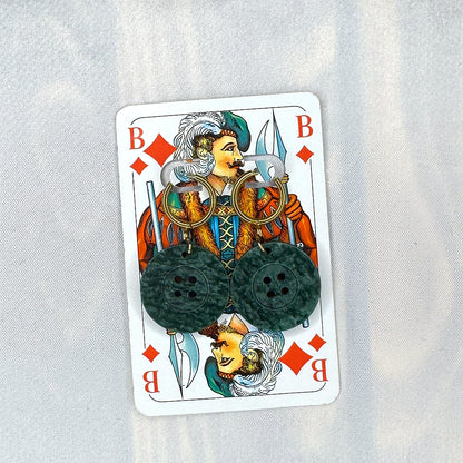 Vintage Knopfohrringe: Tannenrauschen