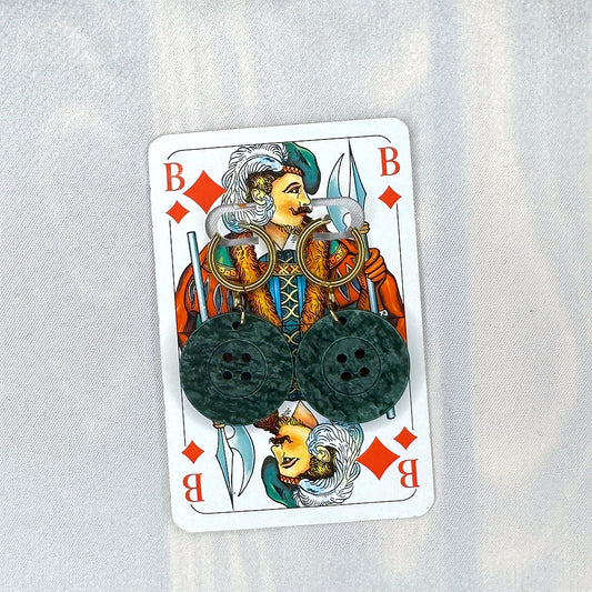 Vintage Knopfohrringe: Tannenrauschen