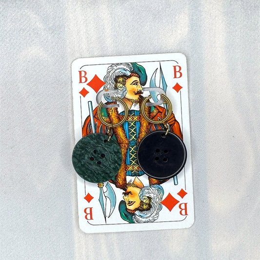 Vintage Knopfohrringe: Tannenrauschen