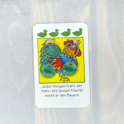 Vintage Knopfohrringe: Grüne Wellen
